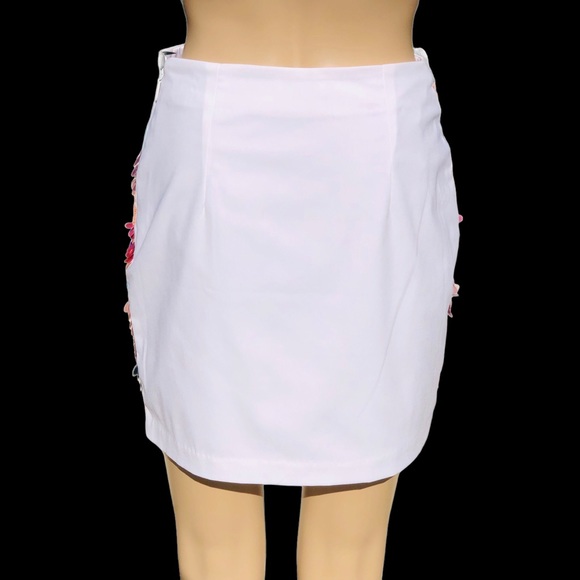 Bebe multicolored sequin mini skirt Sz 4 - Picture 7 of 11